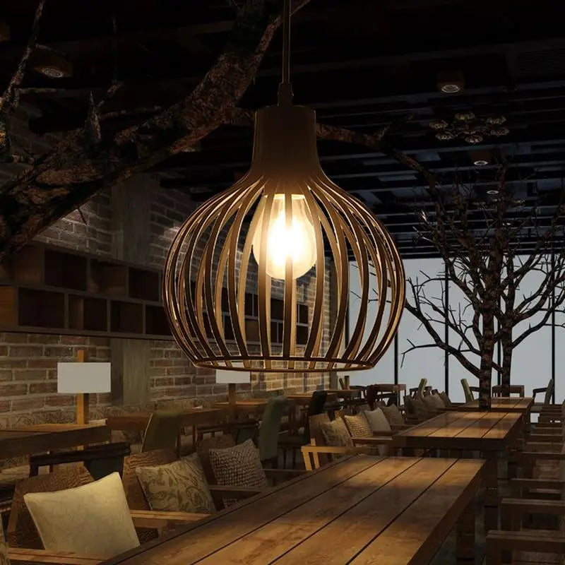 Iron Cage Pendant Light E27 Industrial Black White 20 cm