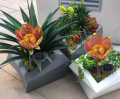 Solar Flower Garden Stake Light Iron Art Deco