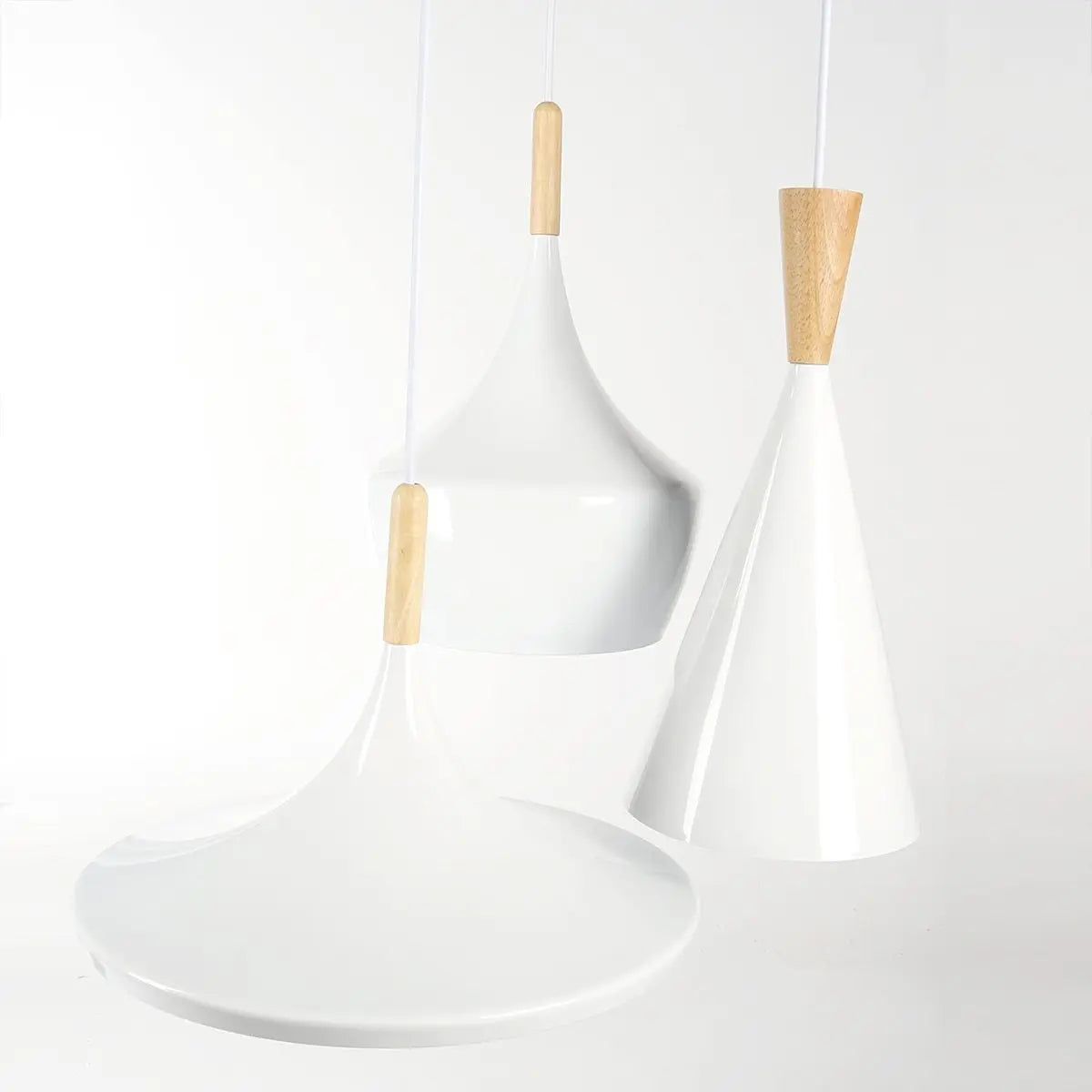 Iron Pendant Light E27 3 Shapes Lantern Funnel Cone