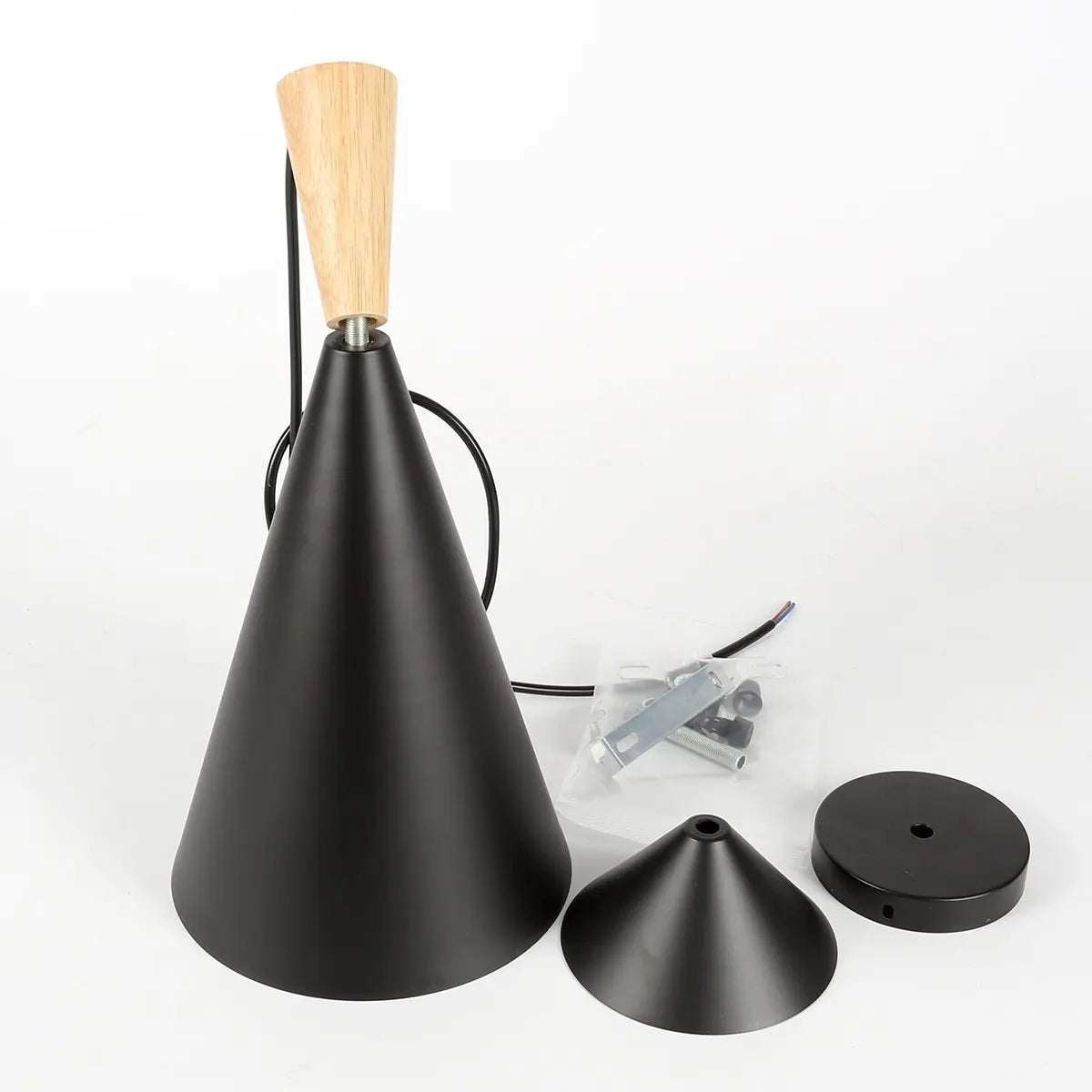 Iron Pendant Light E27 3 Shapes Lantern Funnel Cone