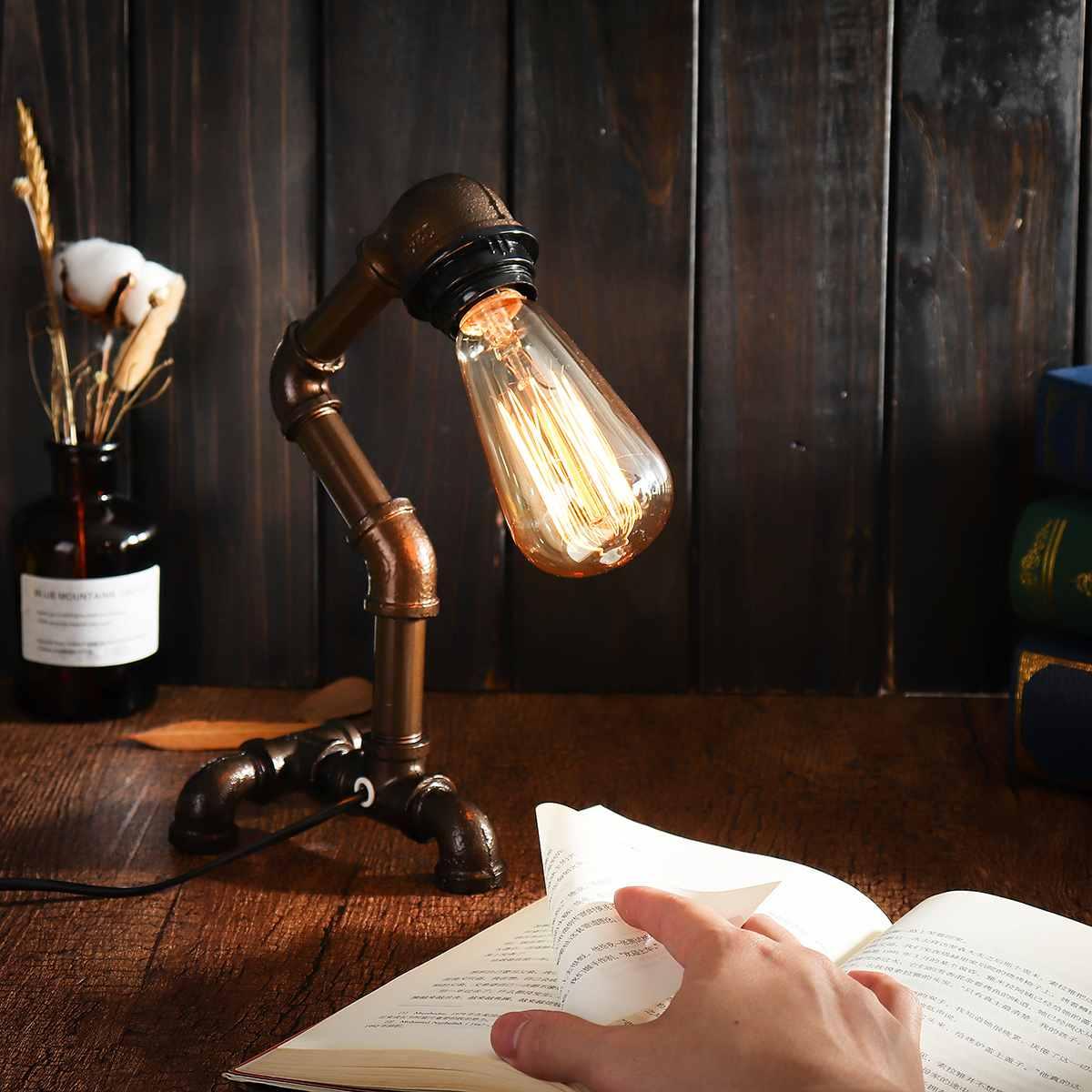 Industrial Style Desk Lamp All-Metal Steampunk Vintage E27 Hand-Assembled