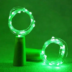 LED Wine Bottle Fairy Lights, Battery, Copper Wire, 7 Colours