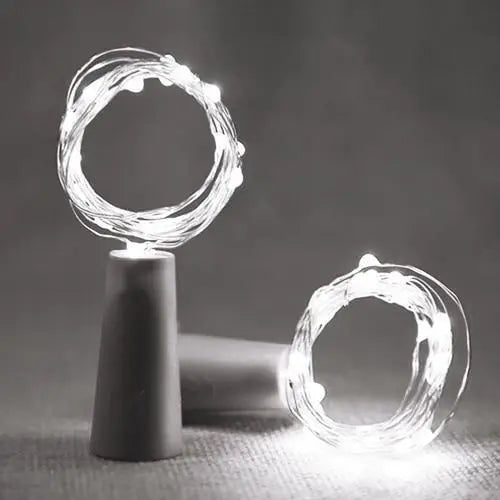 LED Wine Bottle Fairy Lights, Battery, Copper Wire, 7 Colours