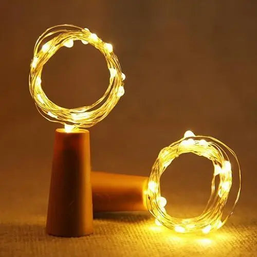 LED Wine Bottle Fairy Lights, Battery, Copper Wire, 7 Colours