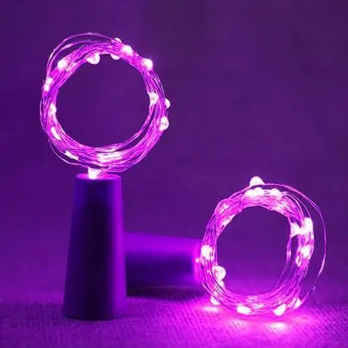 LED Wine Bottle Fairy Lights, Battery, Copper Wire, 7 Colours
