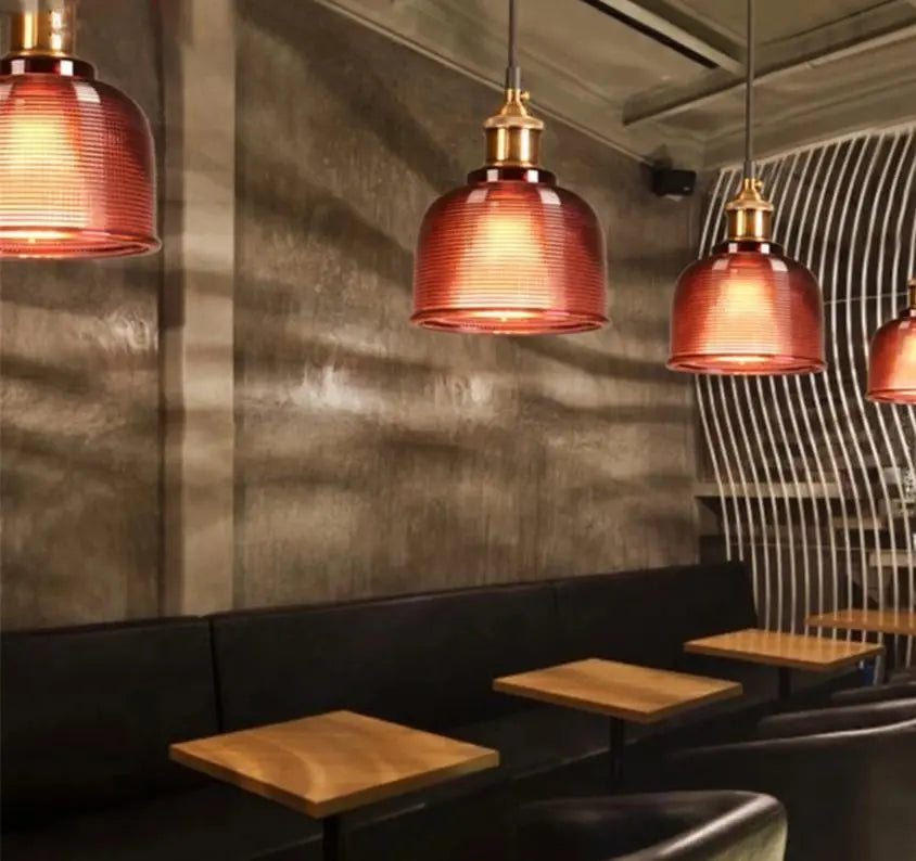 Coloured Glass Pendant Light Retro Style