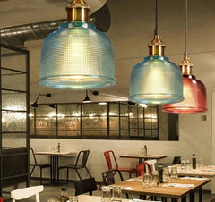 Coloured Glass Pendant Light Retro Style