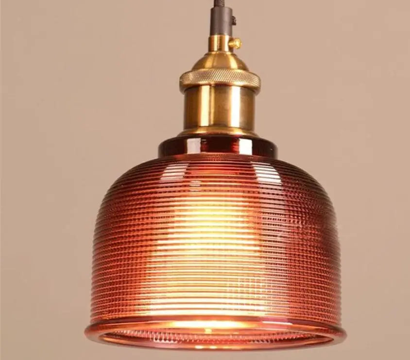 Coloured Glass Pendant Light Retro Style