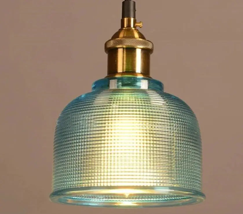 Coloured Glass Pendant Light Retro Style