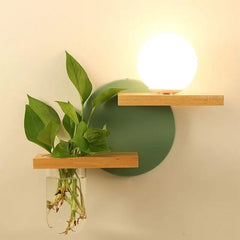 LED Plant Shelf Lamp Wood E27 Wall or Pendant