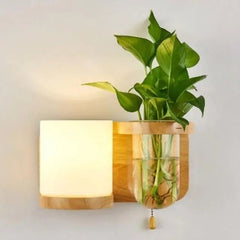 LED Plant Shelf Lamp Wood E27 Wall or Pendant