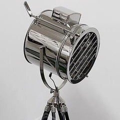 Industrial Cinema Projector Floor Lamp Wood Unfinished Steel E27