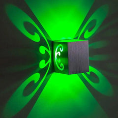 Butterfly Wing Wall Light Aluminium LED — White, Warm White or Green Light, Remote Control