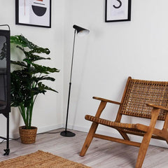 Industrial Design Floor Lamp Black Thermolacquered Metal E27 160 cm