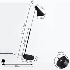 Industrial Design Floor Lamp Black Thermolacquered Metal E27 160 cm