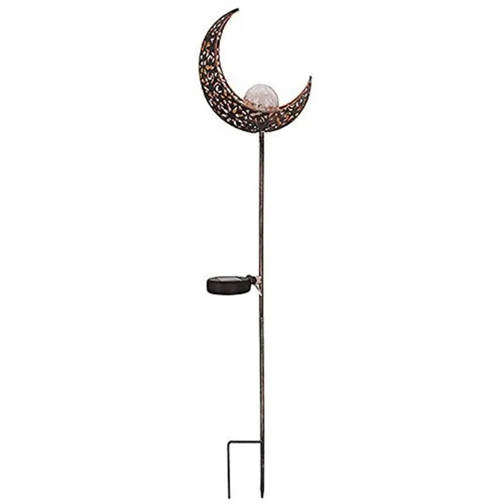 Solar Half Moon Garden Stake Light Stainless Steel