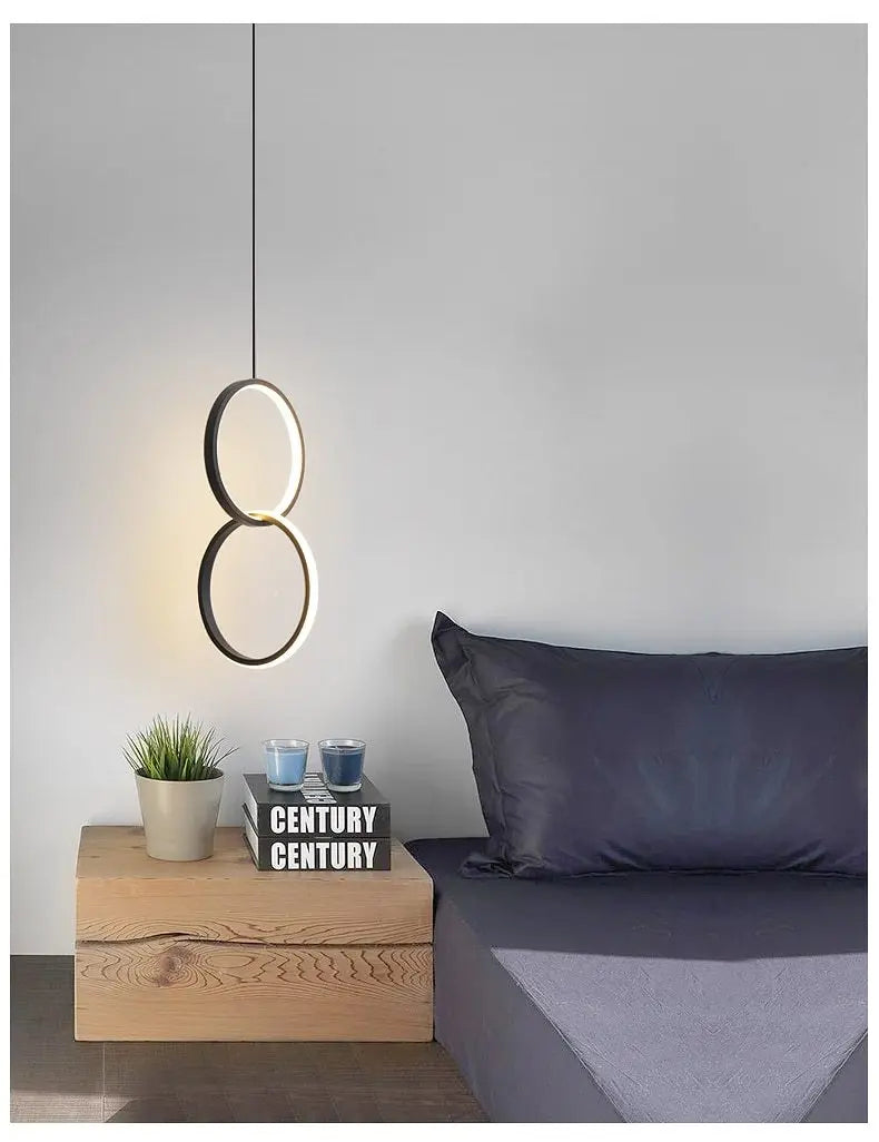 Circular LED Pendant Light Metal Acrylic 10/16/20W