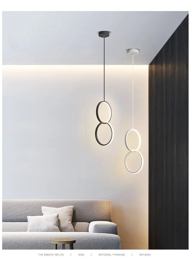 Circular LED Pendant Light Metal Acrylic 10/16/20W