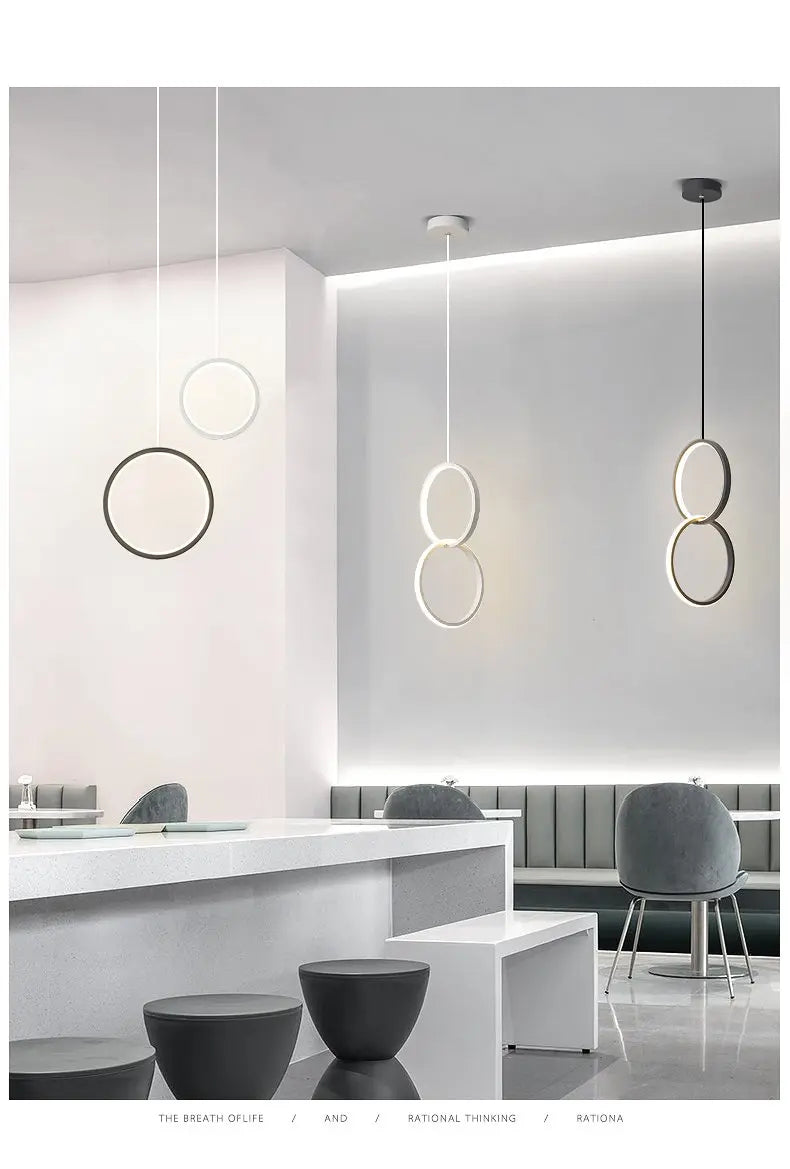 Circular LED Pendant Light Metal Acrylic 10/16/20W