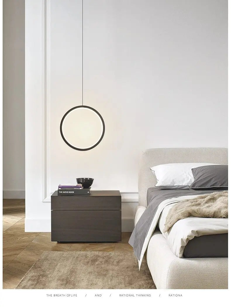 Circular LED Pendant Light Metal Acrylic 10/16/20W