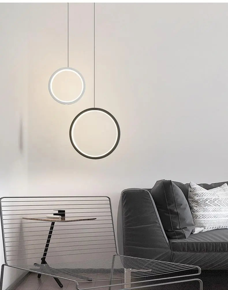 Circular LED Pendant Light Metal Acrylic 10/16/20W