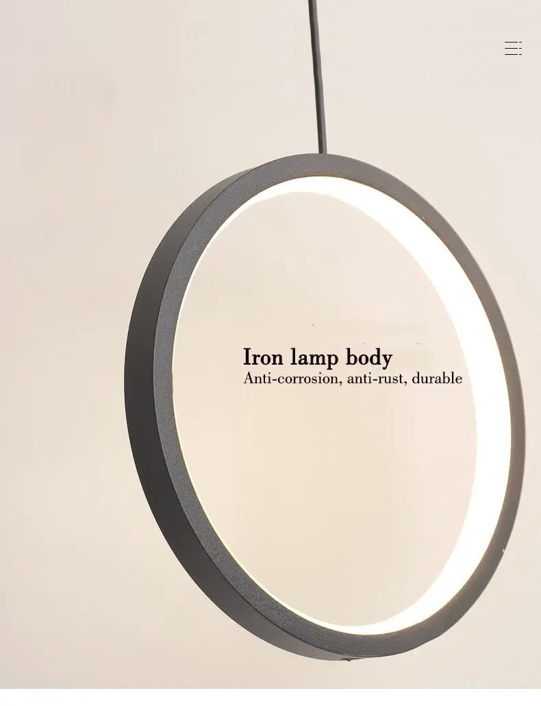 Circular LED Pendant Light Metal Acrylic 10/16/20W