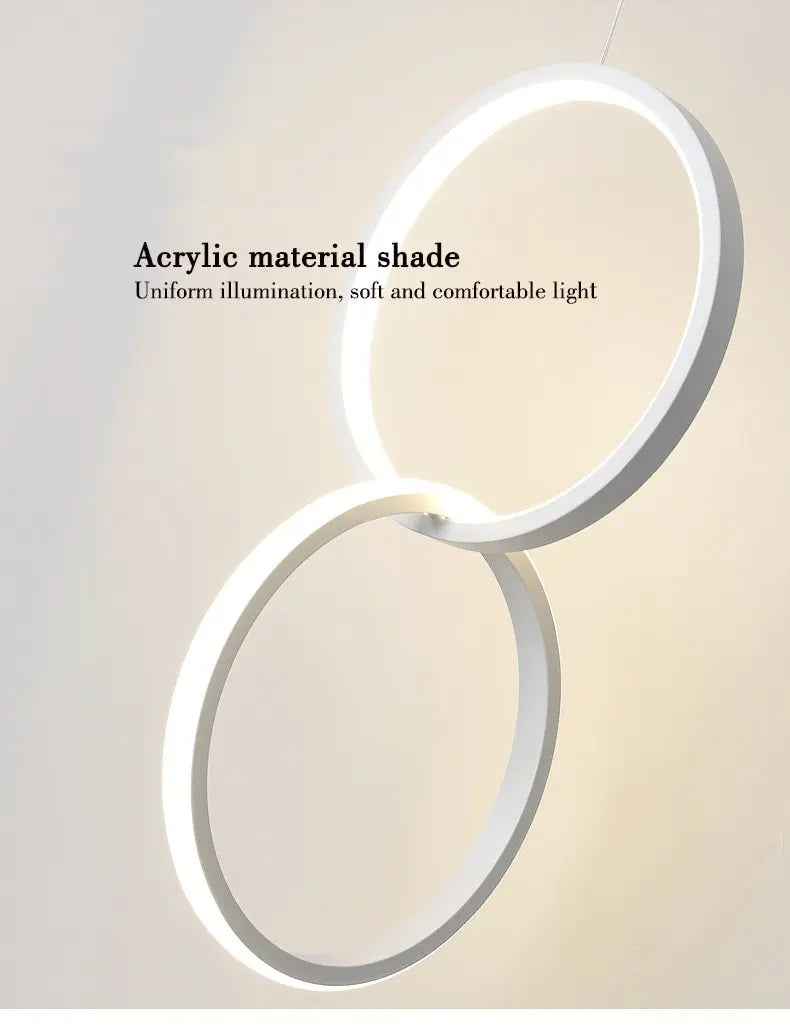 Circular LED Pendant Light Metal Acrylic 10/16/20W