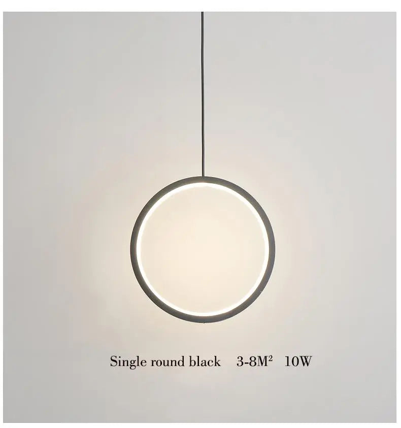 Circular LED Pendant Light Metal Acrylic 10/16/20W