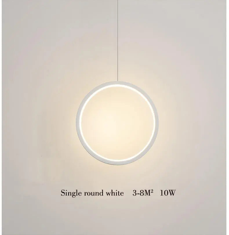 Circular LED Pendant Light Metal Acrylic 10/16/20W