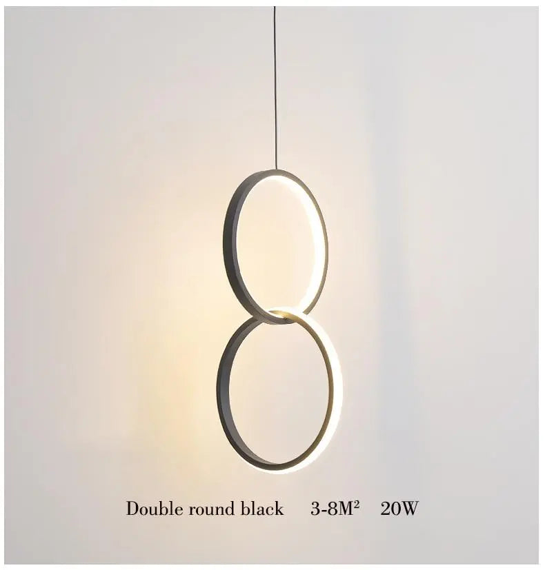 Circular LED Pendant Light Metal Acrylic 10/16/20W