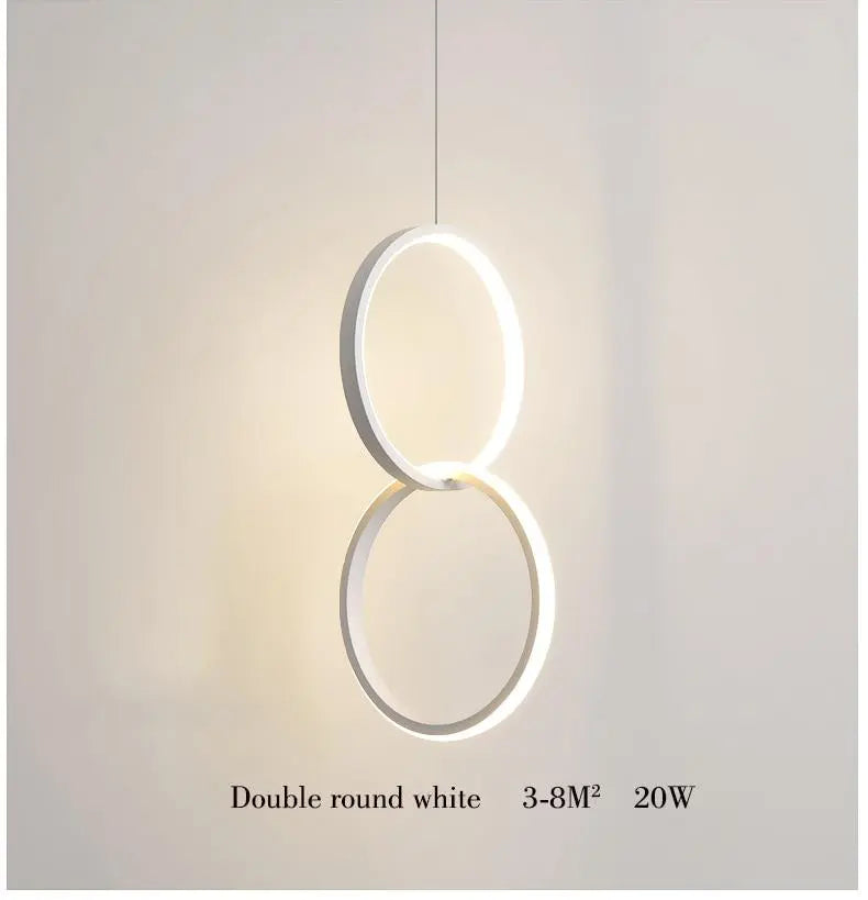 Circular LED Pendant Light Metal Acrylic 10/16/20W