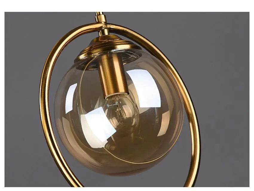 Modern Ring Pendant Light Iron Glass E14 1 or 3 Bulbs