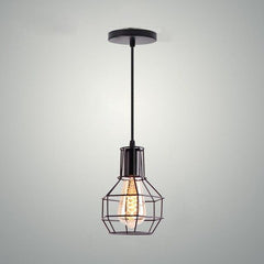 Cage Pendant Light Iron Black Thermolaqué E27 40W