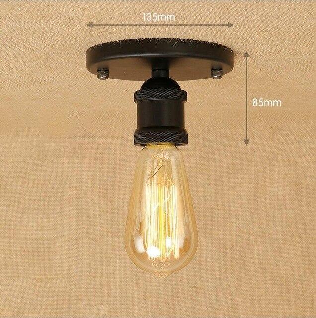 Small Black Industrial Ceiling Light E27 Hand-Assembled Compact