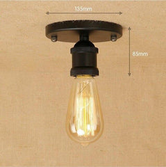 Small Black Industrial Ceiling Light E27 Hand-Assembled Compact
