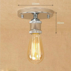 Small Industrial Polished Steel Ceiling Light E27 Hand-Assembled