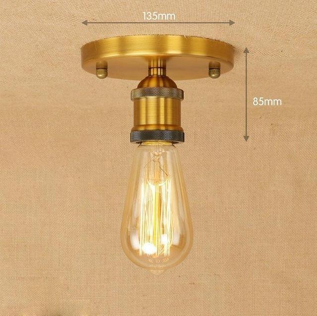 Small Industrial Gold Ceiling Light E27 Hand-Assembled Compact