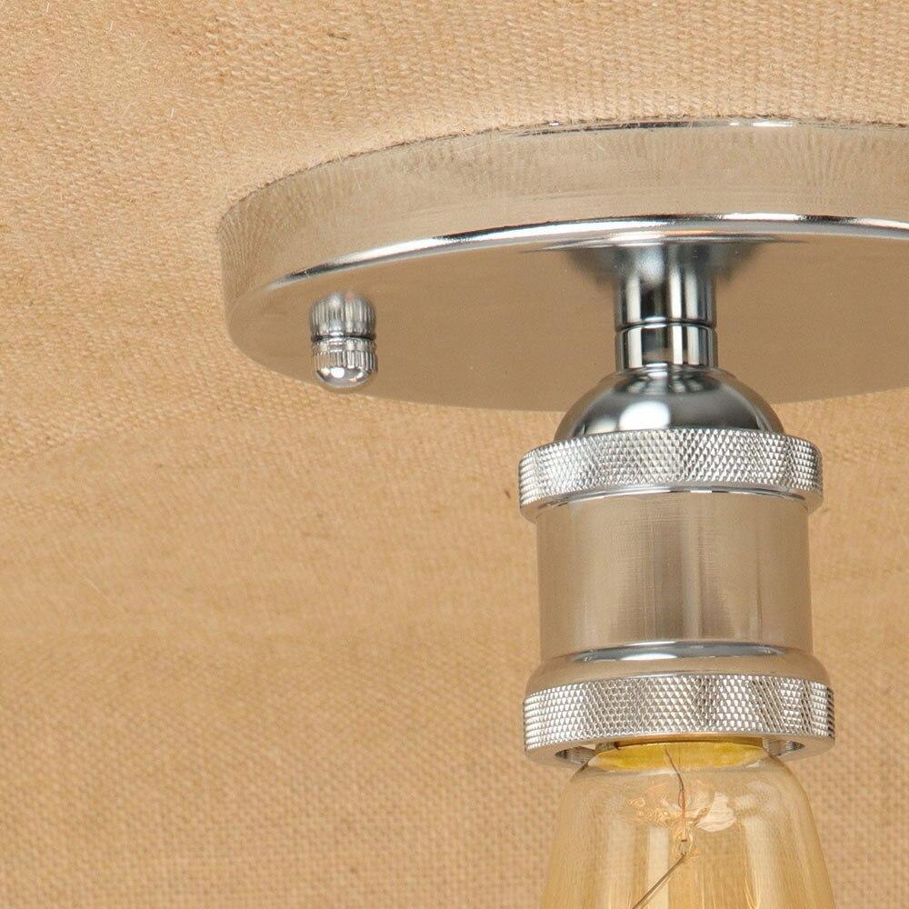 Small Industrial Polished Steel Ceiling Light E27 Hand-Assembled