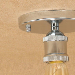 Small Industrial Polished Steel Ceiling Light E27 Hand-Assembled