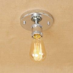Small Industrial Polished Steel Ceiling Light E27 Hand-Assembled