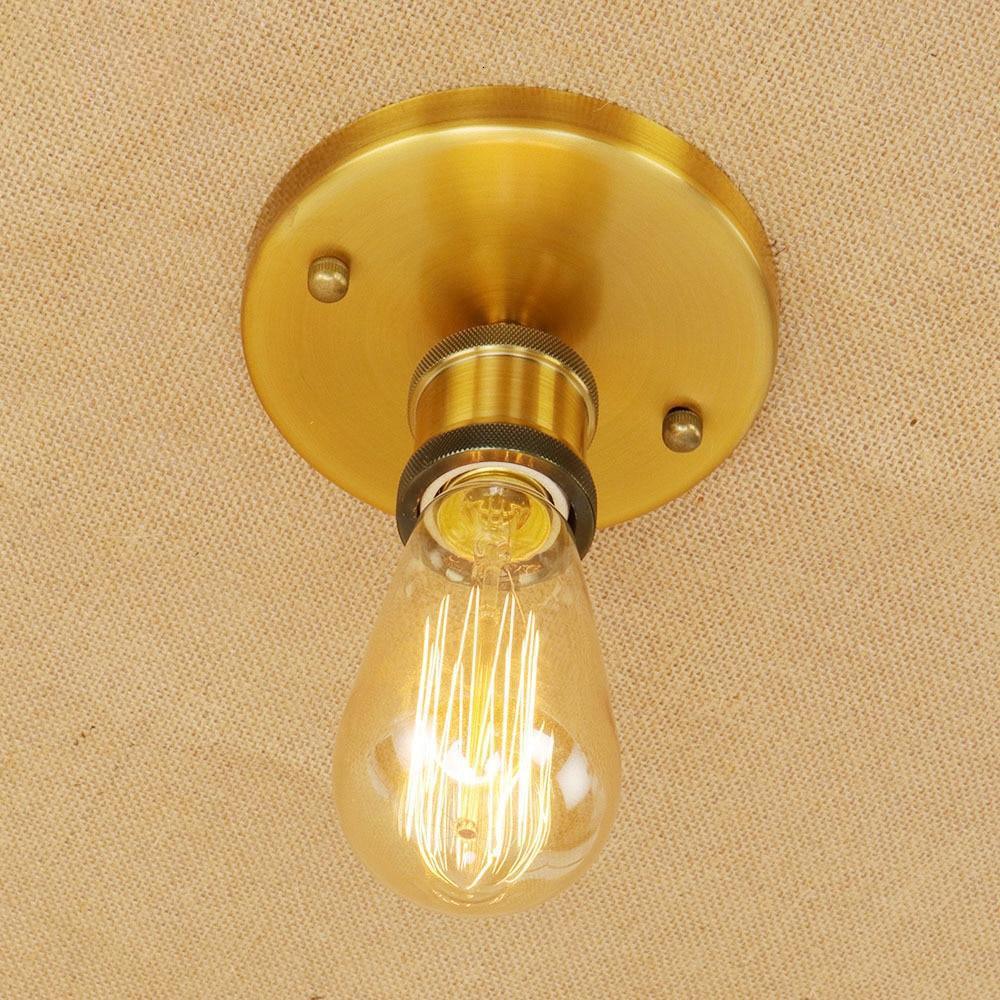 Small Industrial Gold Ceiling Light E27 Hand-Assembled Compact