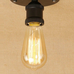 Small Black Industrial Ceiling Light E27 Hand-Assembled Compact