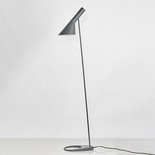 Industrial Design Grey Floor Lamp Metal E27 1940s Style