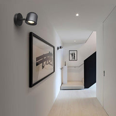 Industrial LED Wall Light Matt Black 7W Integrated LED Adjustable