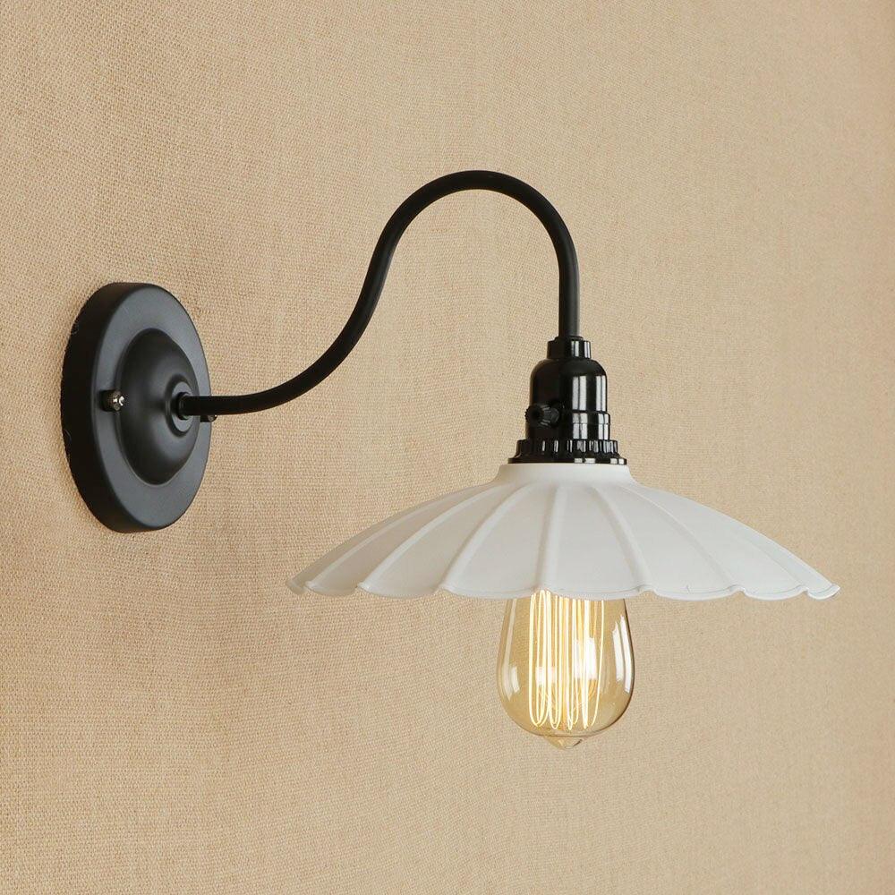 Antique Swan-Neck Wall Light Handmade E27 Max 40W Black & White
