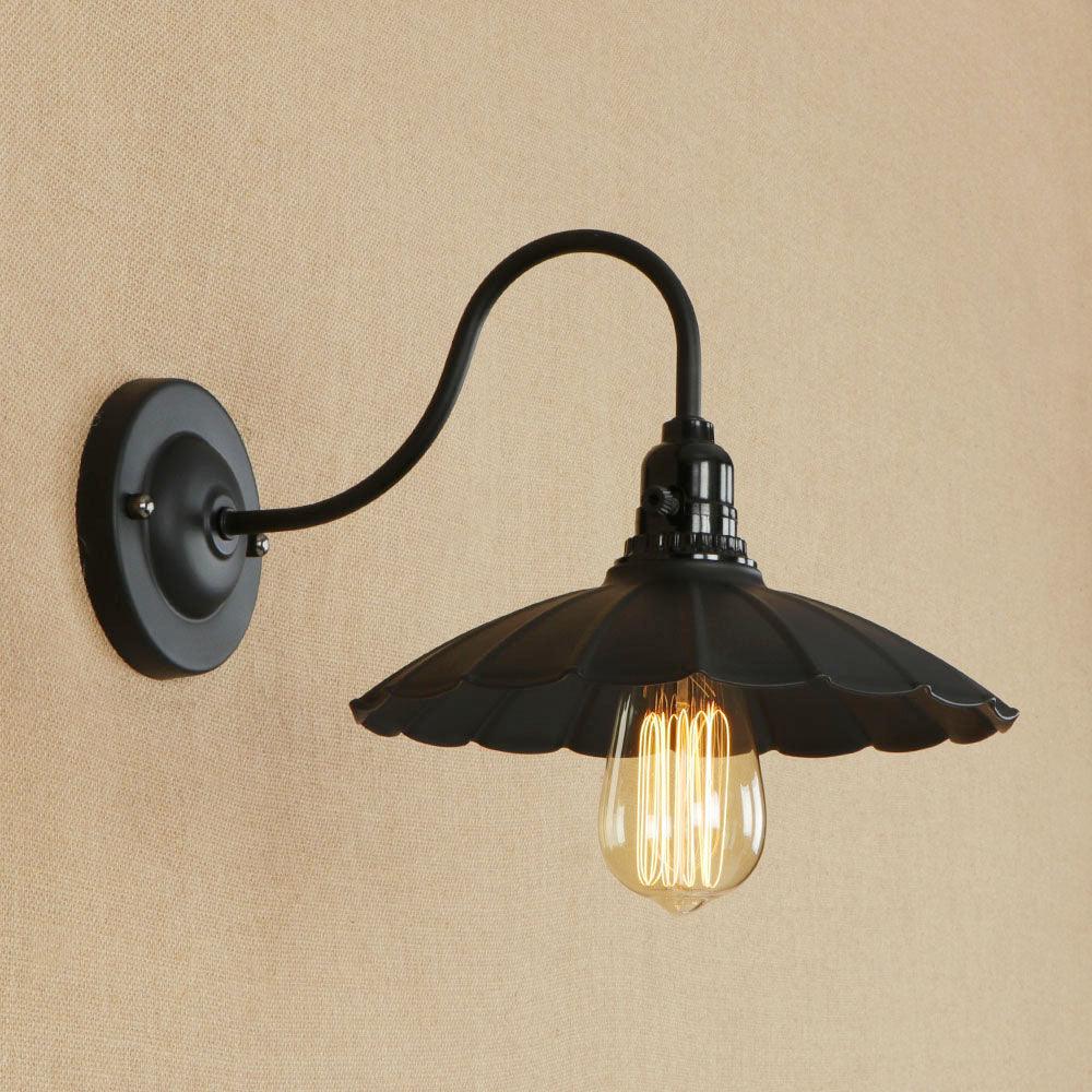 Antique Swan-Neck Wall Light Handmade E27 Max 40W Black & White