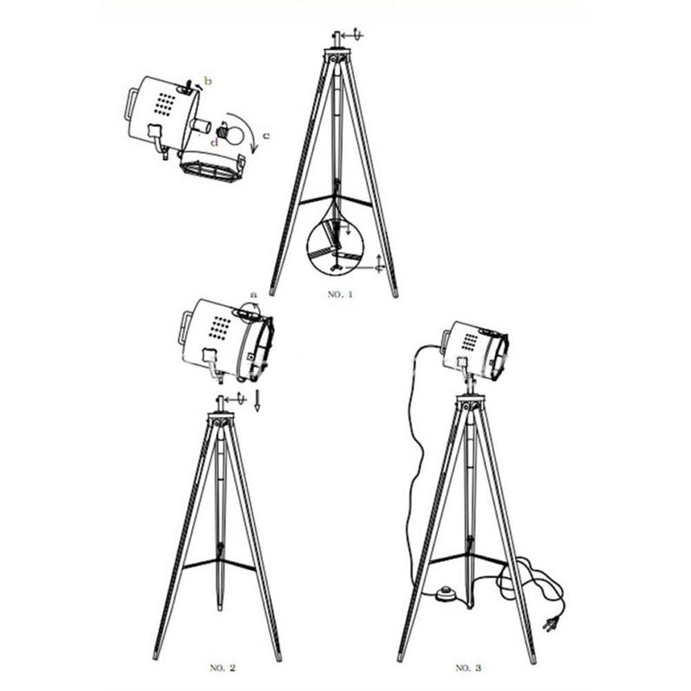 Industrial Cinema Barrel Floor Lamp Wood Metal Shade E27