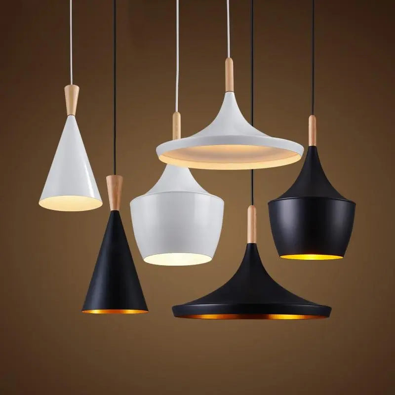 Iron Pendant Light E27 3 Shapes Lantern Funnel Cone