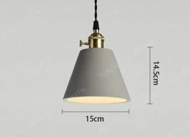 Industrial Cement Pendant Light E27 Black White 4 Shapes