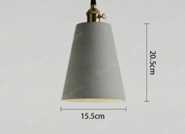 Industrial Cement Pendant Light E27 Black White 4 Shapes